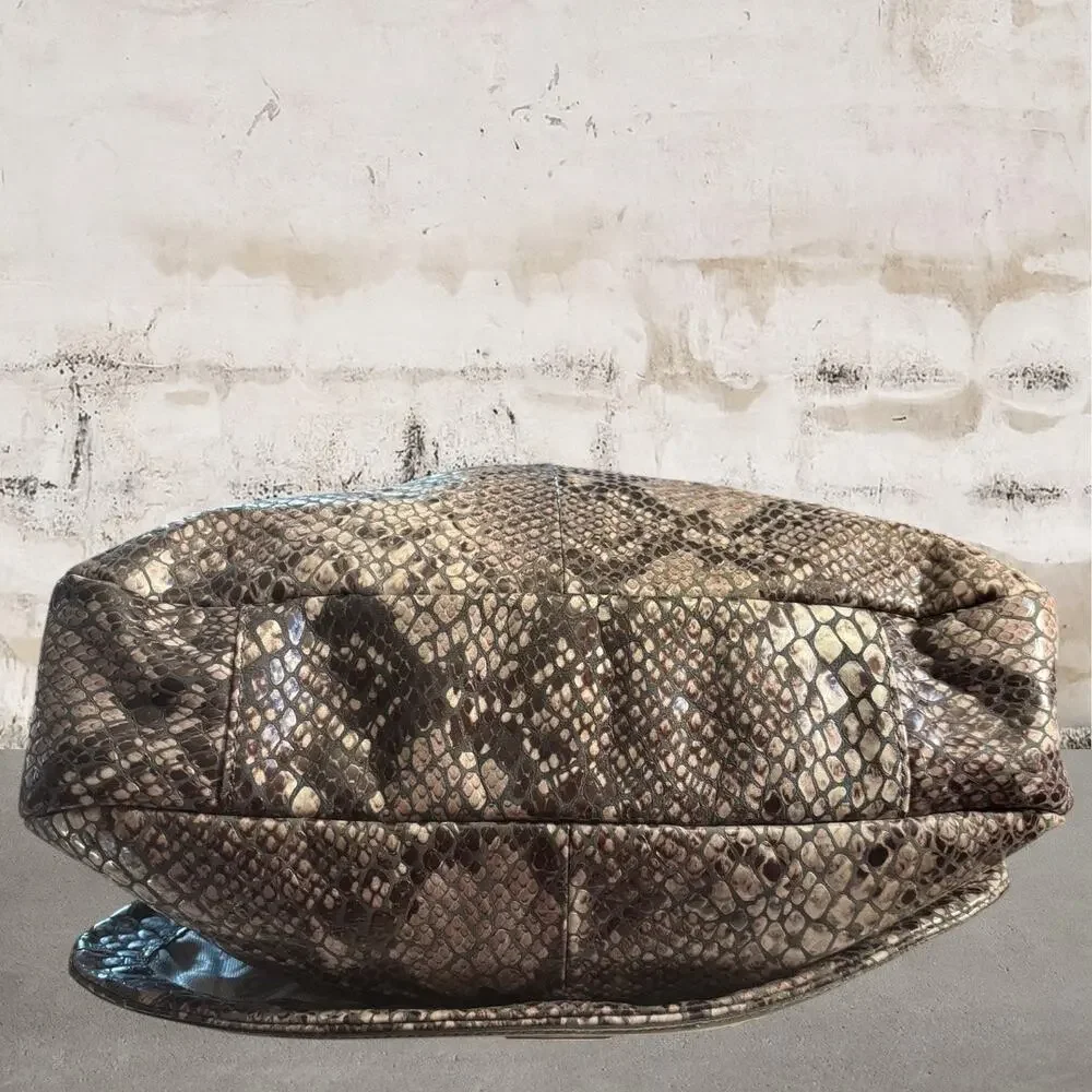 Brighton Peuter Snake Print Hobo Shoulder Bag with Dust Bag